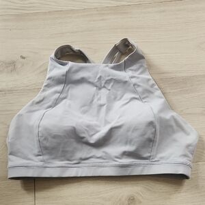 High-Neck Sports Bra - Gray